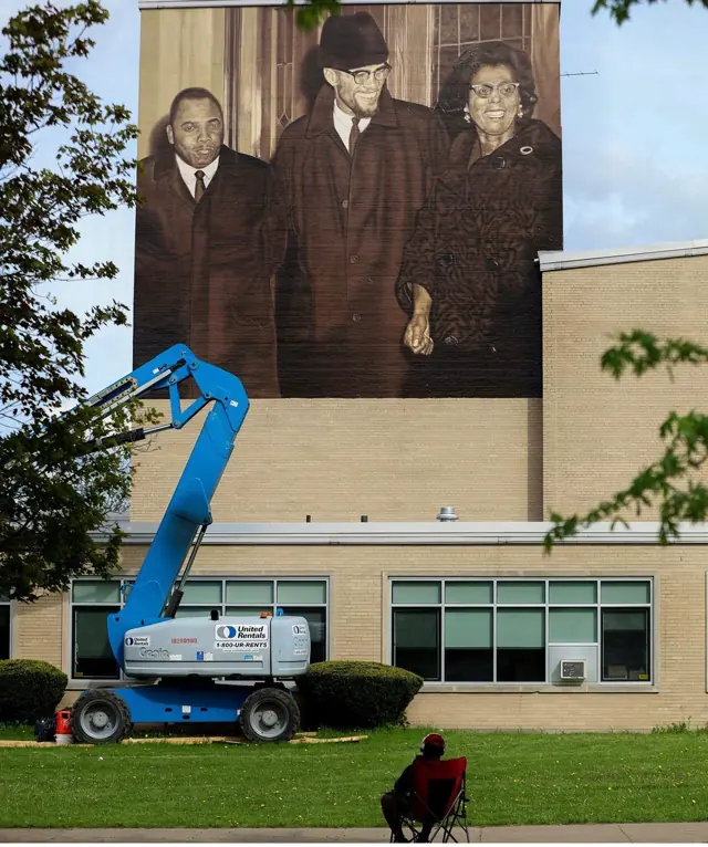 Malcolm X mural by Open Air Gallery, Rochester, NY